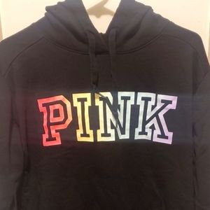 Vs pink ombre logo hoodie